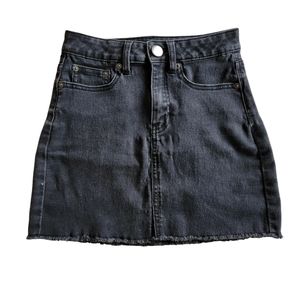 NoBoundaries Distressed Black Jean Skirt